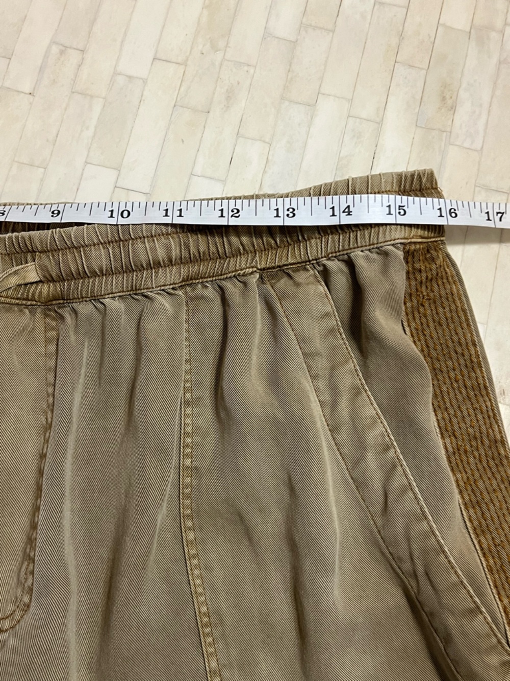 Tru Luxe Jeans Tan Side Stripe Boho Relaxed-Fit Utility Joggers size 12 - Picture 12 of 14